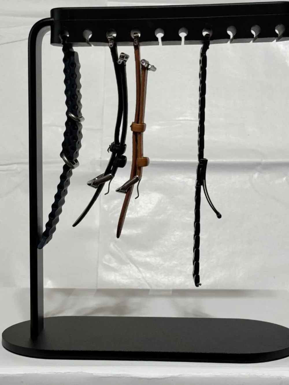 Watch Band Organizer Display Stand Holder 10 Hook Black Metal Rack